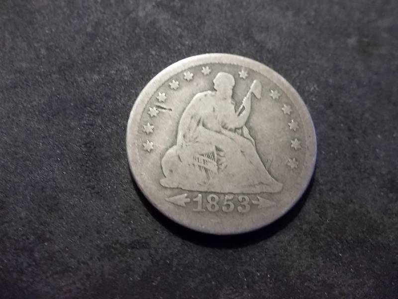 1853 Seated Quarter With Arrows & Rays