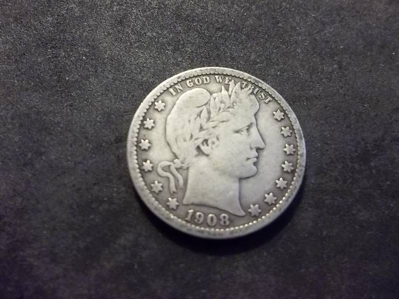 1908 O Barber Quarter