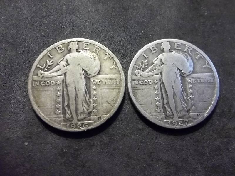 1926, 1927 Standing Liberty Quarters