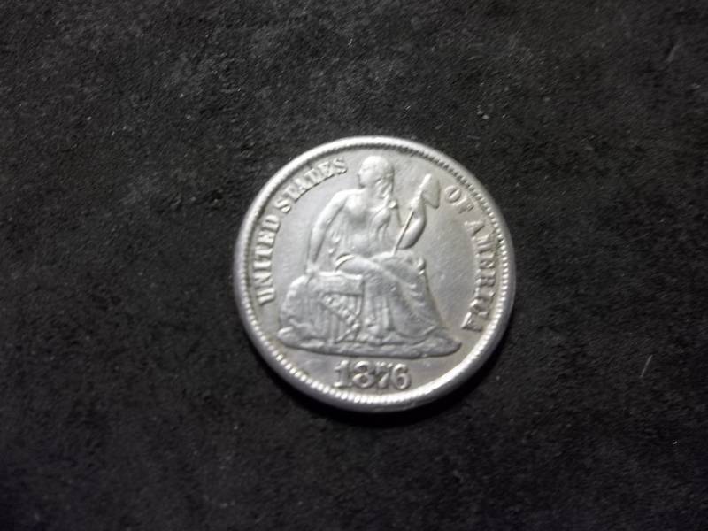1876 CC Seated Liberty Dime