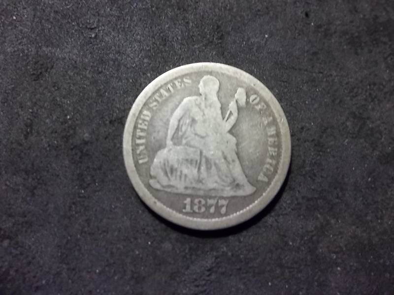 1877 CC Seated Liberty Dime