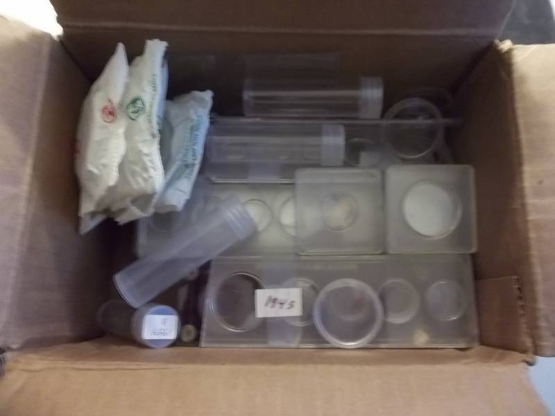 Box Of Coin & Currency Holders All Denoms & Mint Sets