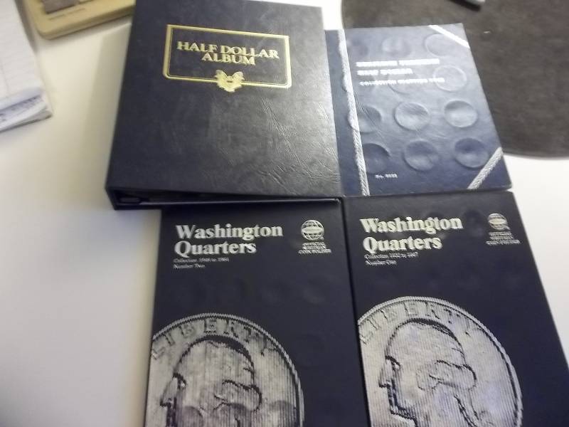 Half Dollar Album, Franklin Half Dollar Album, 2-Volumes Of Washington Quarters 1932-1964