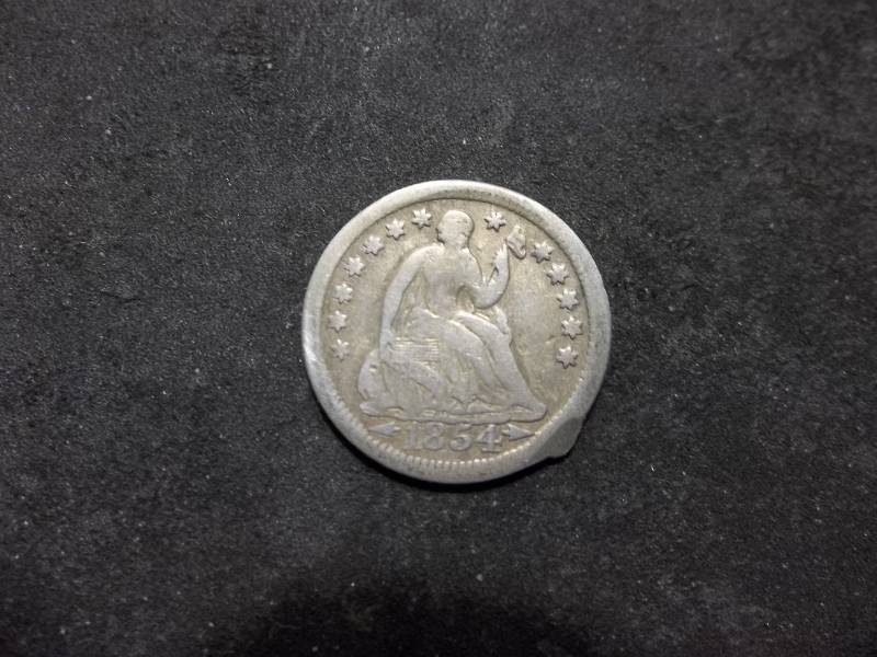 1854 Seated Half Dime With Arrows