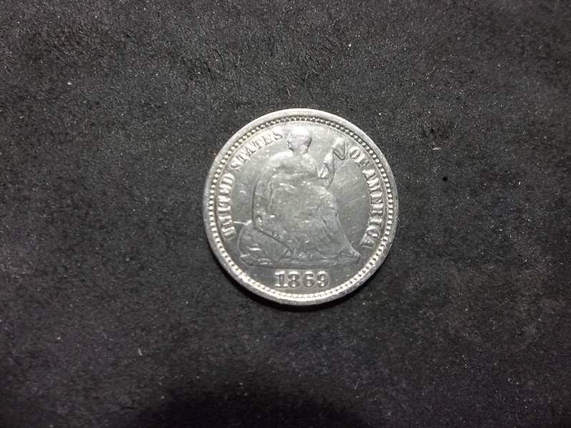 1869 Seated Half Dime