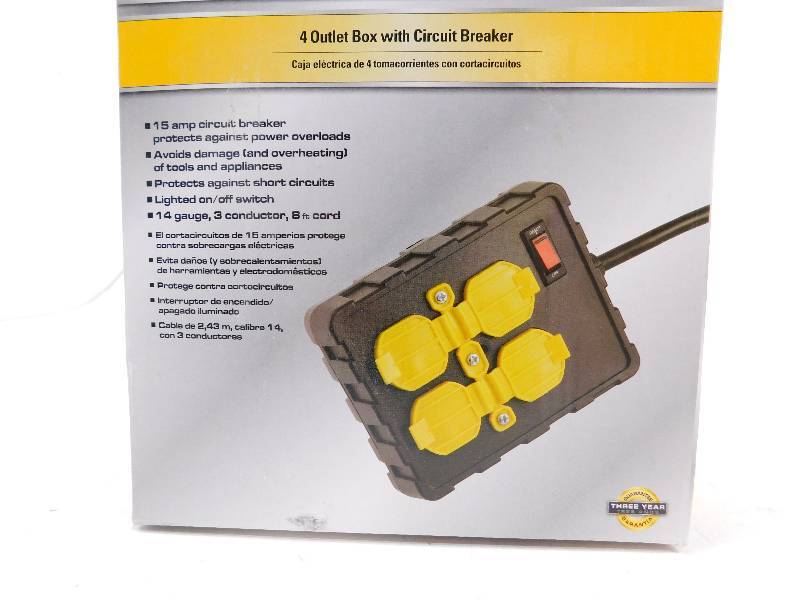 Defiant 4 Outlet Box with Circuit Breaker