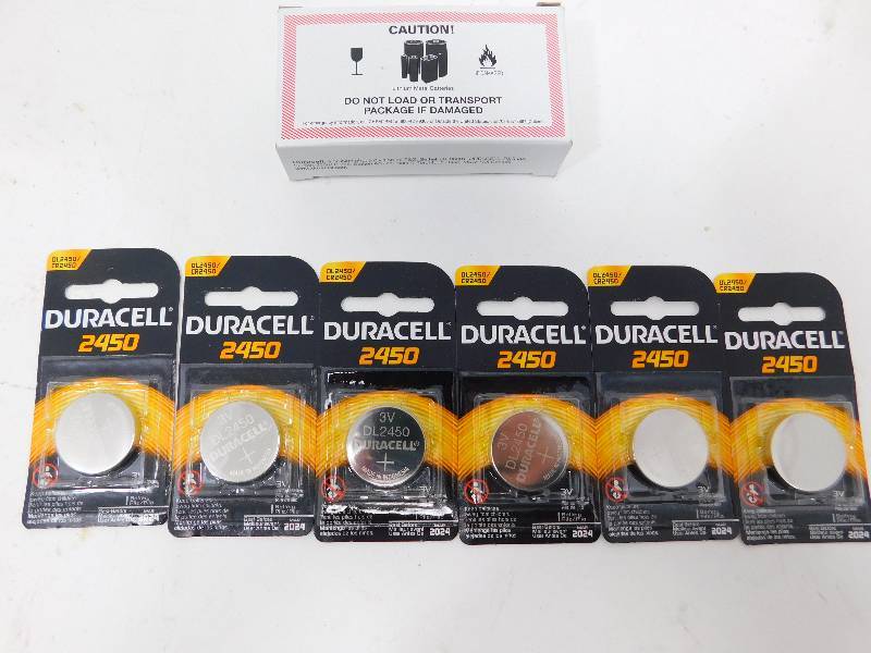 Lot of 6 New Duracell 2450 Coin Button Lithium Batteries