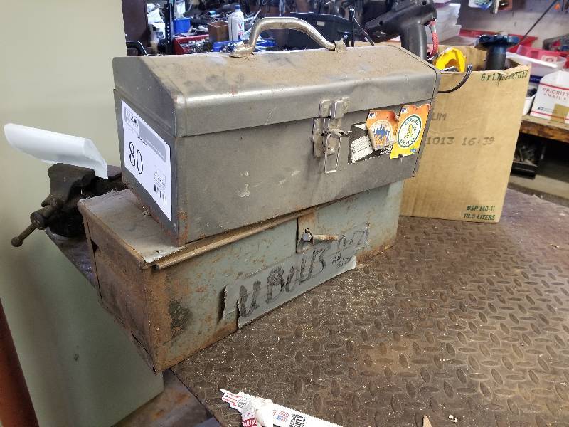lot 80 image: Lot of (2) Metal Tool Boxes