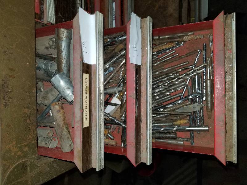 lot 119 image: Drill Bits, Spark Plug Wrenches