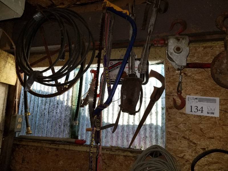 lot 134 image: Lift, Saws, Misc Tools