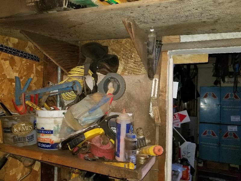 lot 140 image: Caulk Gun, Garden Hand Tools, Misc Hardware, And More