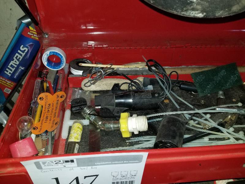 lot 147 image: Combination Wrenches, Screwdrivers, Vise Grips, Pliers, Wire Cutters, Adjustable Wrenches, Hack Saw, Torque Wrench, Drill Bits, Files, And More