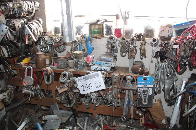 lot 256 image: Hooks, Eye Screws, O-Rings, Misc Hardware