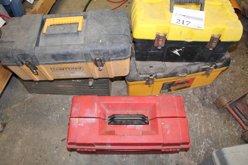 lot 217 image: Lot of (5) Empty Tool Boxes