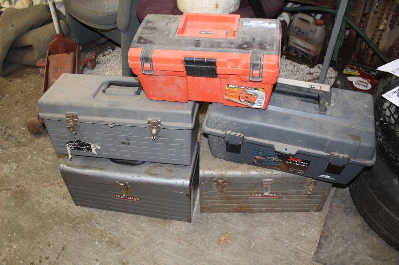 lot 216 image: Lot of (5) Empty Tool Boxes