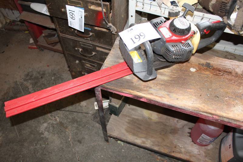 lot 199 image: Kawasaki Gas Powered Hedge Trimmer w Case