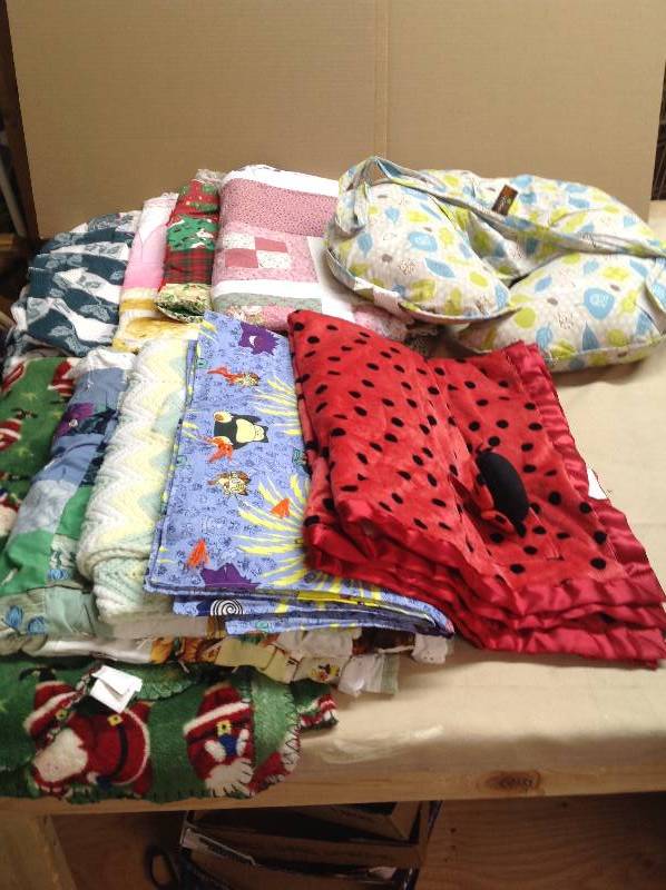 Nine Baby Blankets and a Baby Sit Up Supporter