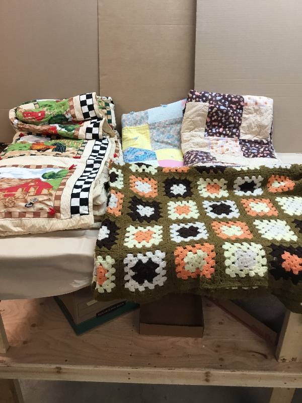 Queen Farm Comforter, Two Quilts and an Afghan