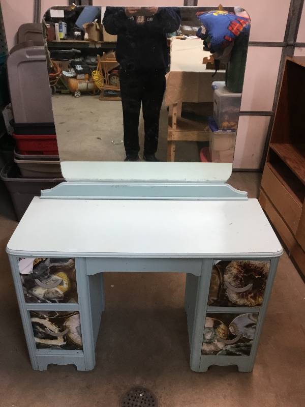 Vanity Desk - Light Blue