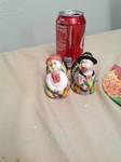 Two Turkey Salt and Pepper Shaker, And Rooster Plate, Two Flower Pot Hangers, Salt and Pepper Shakers, Basket