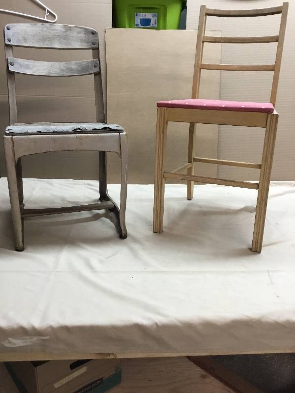 Two Chairs - One Metal and One Wood