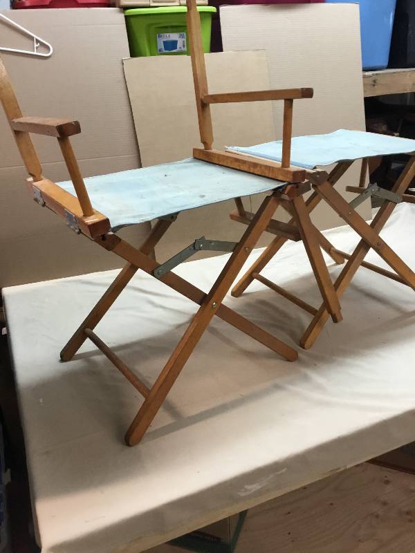 Two Director Chairs - Both missing Backs