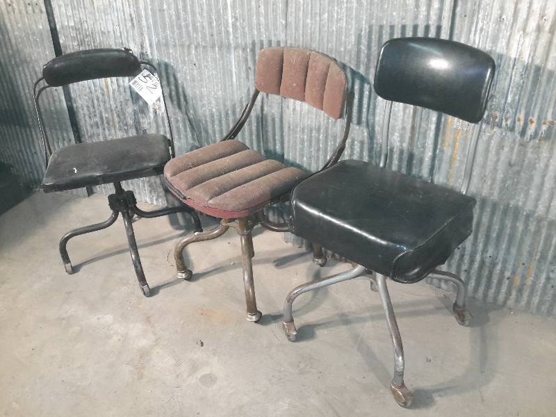 lot 52 image: 3 Vintage office chairs