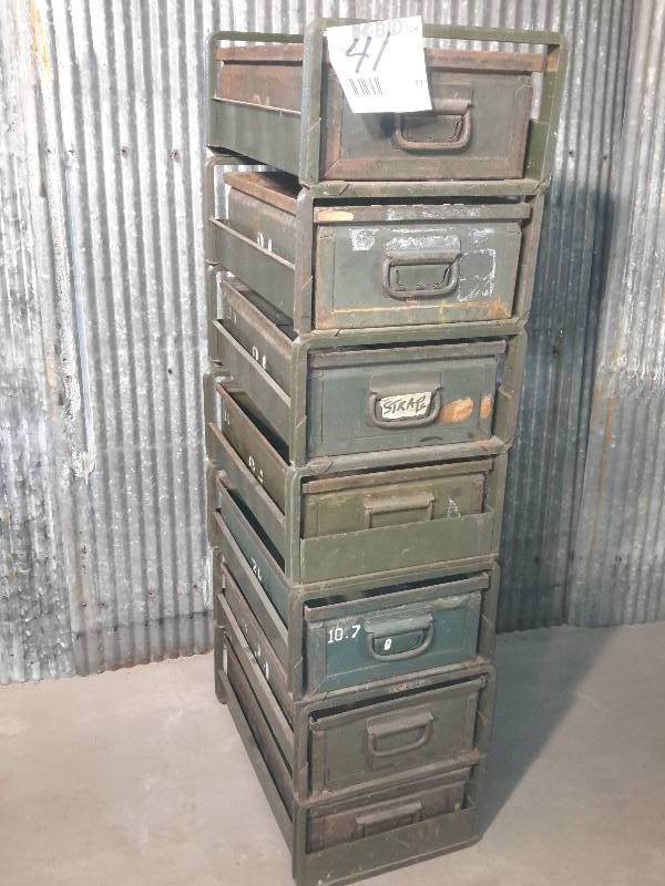 lot 41 image: 7, industrial stacking cabinets.