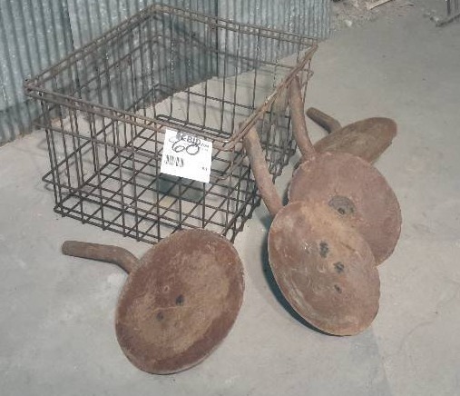lot 60 image: Plow discs  Heavy Wire basket.
