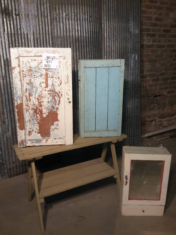 lot 61 image: Misc. Vintage storage cabinets as pictured.