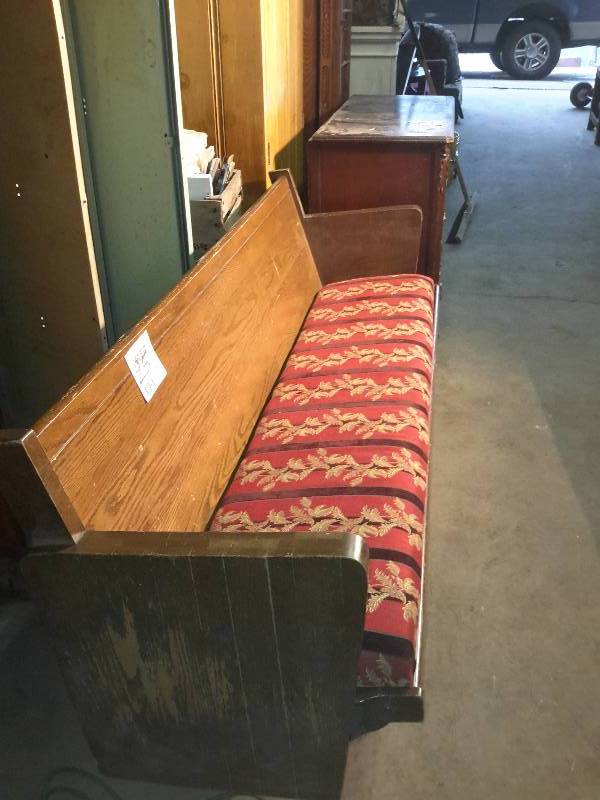 lot 25 image: Church Pew with Padding