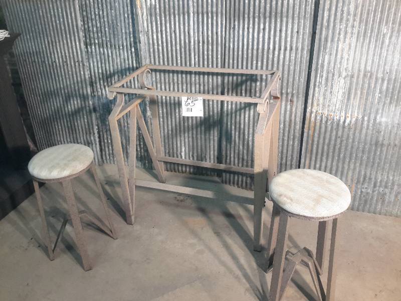 lot 65 image: Bar Frame and 2 Bar Stools.