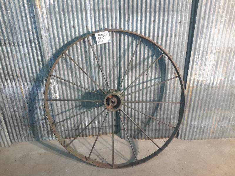 lot 68 image: Steel wagon Wheel