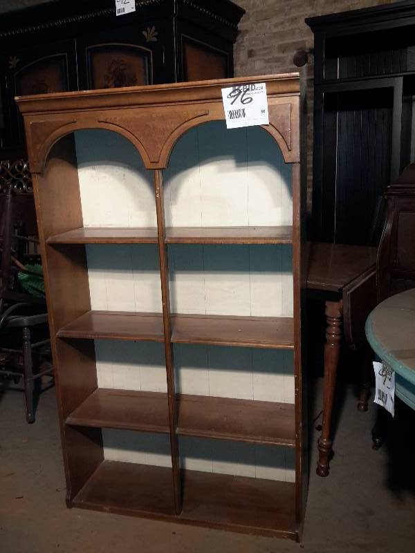 lot 96 image: Nice double section book case with arch top.. Looks like walnut