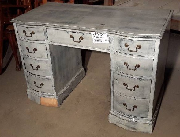 Wood Desk Painted With What Looks Like Is Chalk Paint