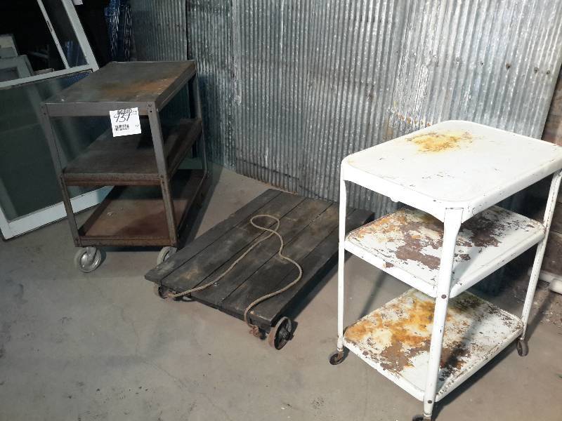 lot 131 image: 3 rolling carts as pictured..