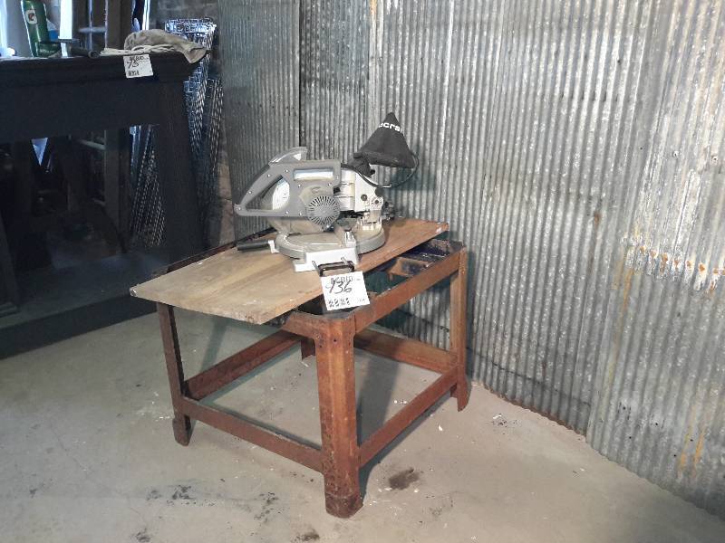 lot 136 image: Altocraft Saw and steel Table..