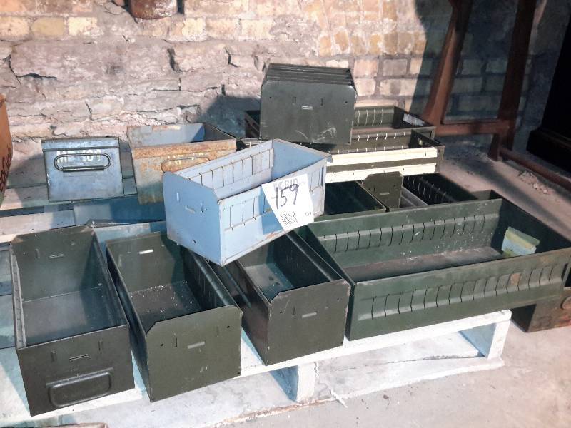 lot 159 image: Large lot of industrial drawer boxes as pictured.