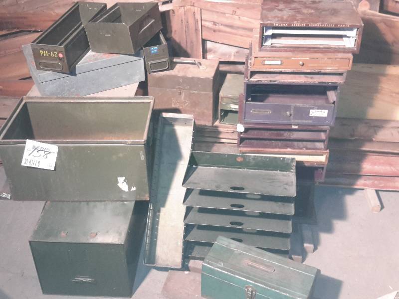 lot 158 image: Large lot of industrial drawer boxes as pictured.