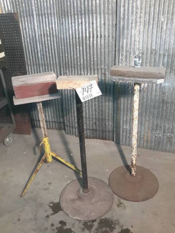 lot 147 image: 3 Support stands as pictured. One is adjustable height