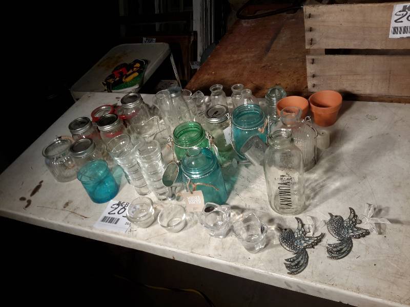 lot 203 image: Misc. Glasswarebottles as pictured