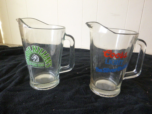 lot 35 image: 2 Glass Beer Pitchers