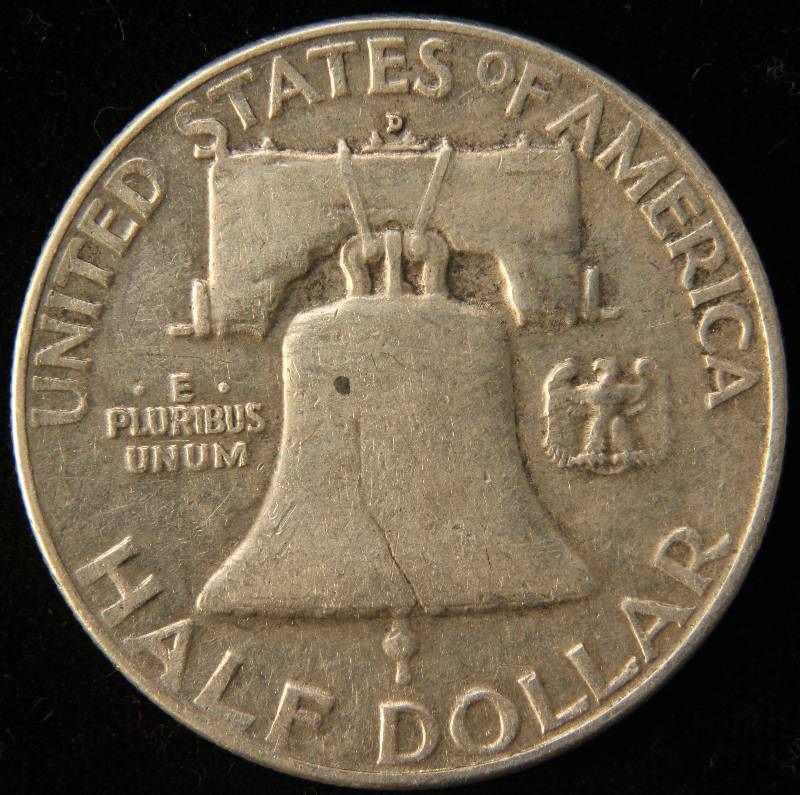 1954-D FRANKLIN SILVER HALF DOLLAR VF