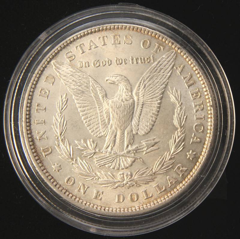 1897 MORGAN SILVER DOLLAR AU58 IN AIRTITE