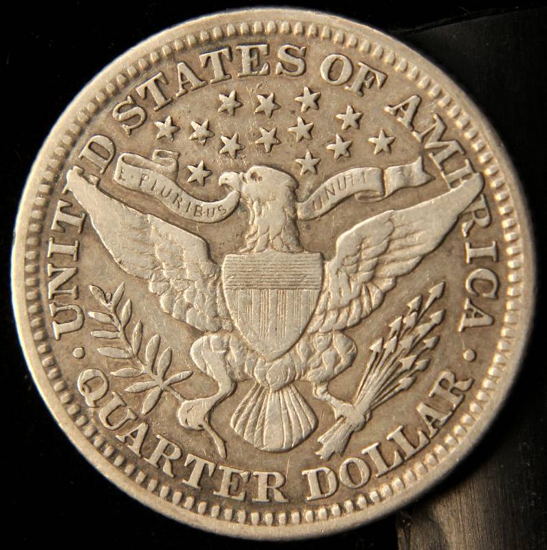 1916 BARBER SILVER QUARTER VF