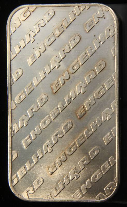 1 TROY OZ. .999 FINE SILVER BAR ENGELHARD WITH SERIAL #