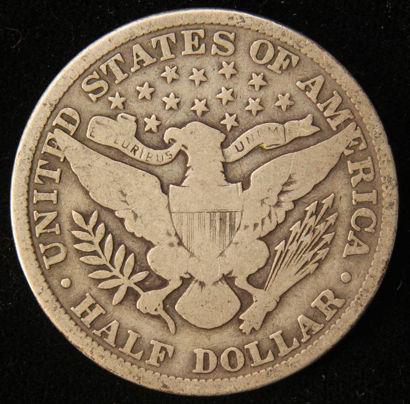 1907 BARBER SILVER HALF DOLLAR VG
