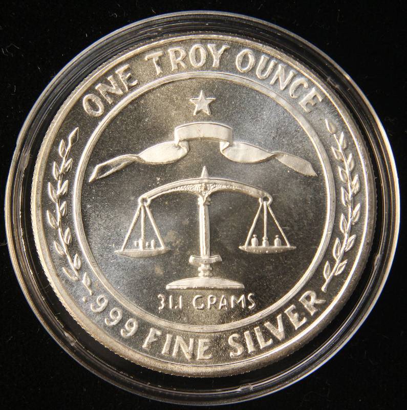 1 TROY OZ. .999 FINE SILVER 1984 PARLIAMENT ROUND IN AIRTITE