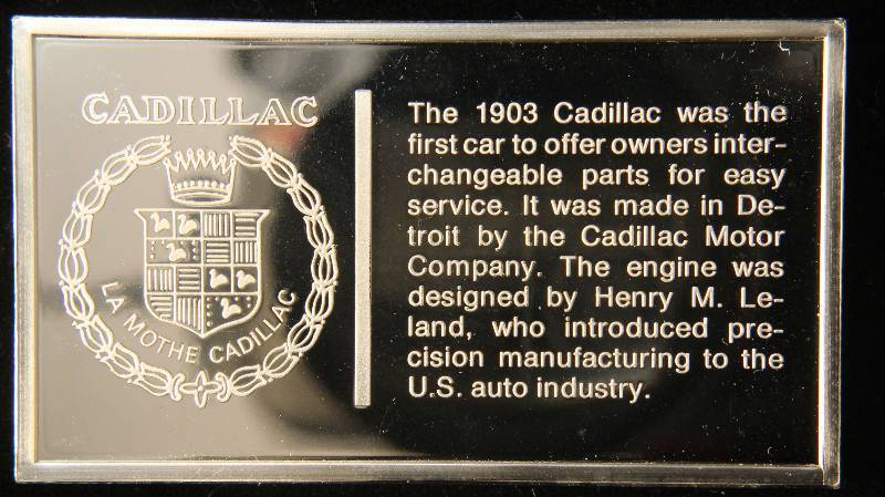 VINTAGE 1903 CADILLAC 1000 GRAINS (2.08 TROY OZ) STERLING SILVER BAR