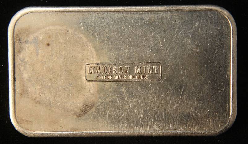 1 TROY OZ. .999 FINE SILVER BAR 1976 HAPPY BIRTHDAY MADISON MINT